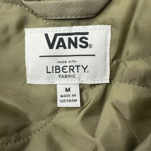Vans X Liberty Boxy Button Up Oversized Brush Cotton Jacket Green Women's Medium - Picture 2 of 11